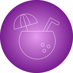 Coconut Drink single vector illustration icon