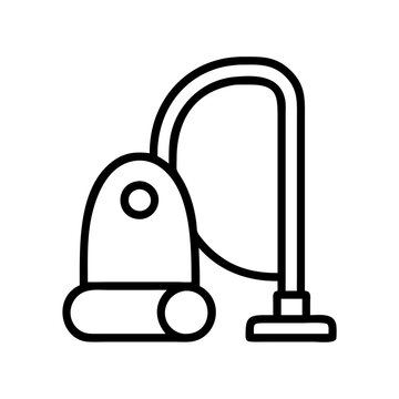 recommend clip art: Vacuum cleaner outline icon for home cleaning appliance and domestic housework tool