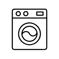 Washing machine vector icon laundry appliance for clothes cleaning and household task