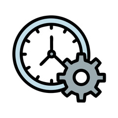 Clock Gear Settings Icon Design