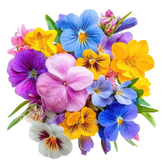 Colorful Spring Bouquet on transparent background