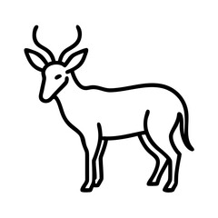 Antelope illustration vector drawing for design element and wildlife concept art