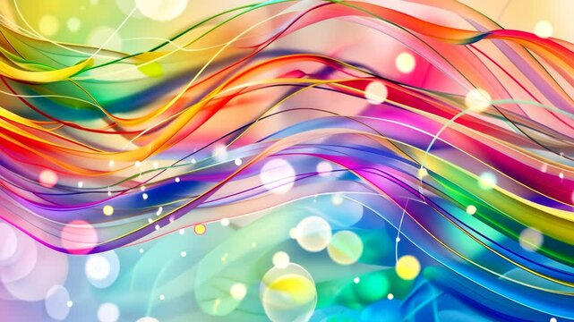Wellenartige bunte Linien in Bewegung