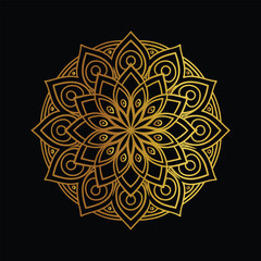  Hand drawn mandala round ornament, Pattern in the form of a mandala. Henna tattoo mandala. Mehndi style. Decorative pattern in oriental style. Coloring book page