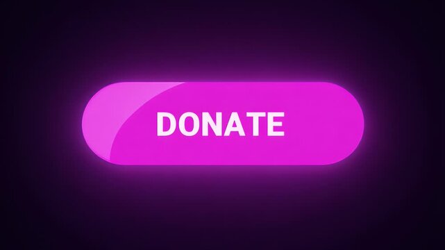 Glowing cyan donate button with futuristic design