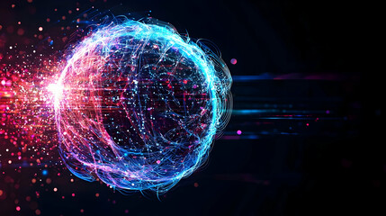 Obraz premium Abstract Glowing Sphere With Dynamic Colors