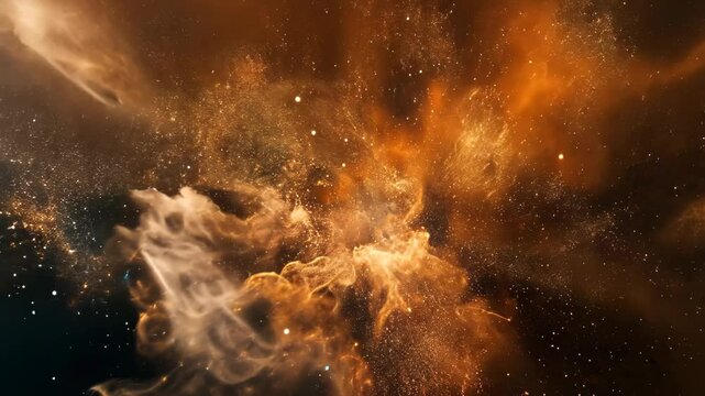 Gelblich braune Wolken im Weltraum
