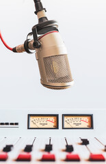 Vertical Background with professional microphone
