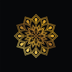  Hand drawn mandala round ornament, Pattern in the form of a mandala. Henna tattoo mandala. Mehndi style. Decorative pattern in oriental style. Coloring book page