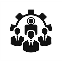 Management Consulting Icon Silhouette Vector Illustration