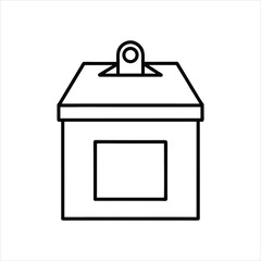 Minimal Line Art Donation Box Icon for Charity Designs