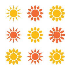 Fototapeta premium Sun Logo Design Vector, logo design sun modern simple template, Group Sun Logo Design