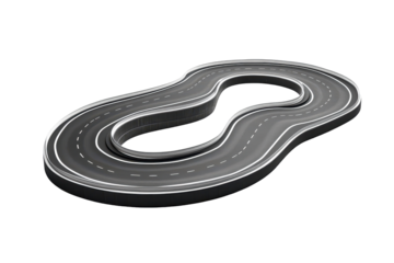 Elevated highway loop design abstract road curve architecture isolated on transparent background