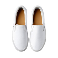 Casual slip-on shoes product photography minimalistic style top view comfortable footwear
