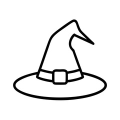 Witch hat vector halloween costume wizard hat outline drawing spooky witch icon
