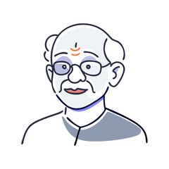 Obraz premium Elderly Indian man with glasses smiling