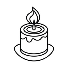 candle line art vector illustration