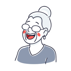 Fototapeta premium Smiling elderly woman in glasses