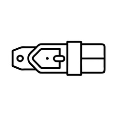 Vector graphic of a leather belt fashion accessory for clothing and waist support item