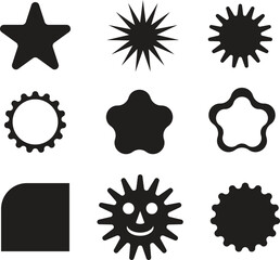 Bundle of deferent star icon on white background, vector, png