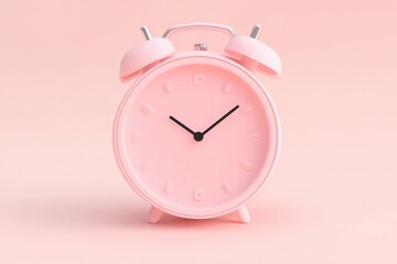 Pastel pink alarm clock, minimalist design