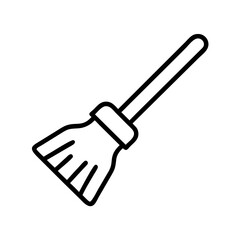 Broom cleaning tool vector icon illustration for cleaning service and housework