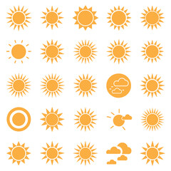 Sun Logo Design Vector, logo design sun modern simple template, Group Sun Logo Design
