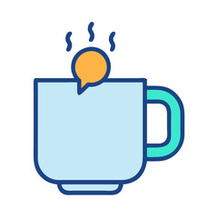 Coffee Mug Chat Notification Icon Design