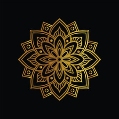  Hand drawn mandala round ornament, Pattern in the form of a mandala. Henna tattoo mandala. Mehndi style. Decorative pattern in oriental style. Coloring book page