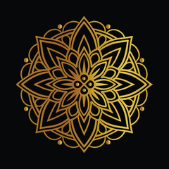  Hand drawn mandala round ornament, Pattern in the form of a mandala. Henna tattoo mandala. Mehndi style. Decorative pattern in oriental style. Coloring book page