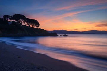 Fototapeta premium A vast icy landscape stretches under a muted turquoise sky, portraying a sense of endless solitude and the serene beauty of winter's embrace.