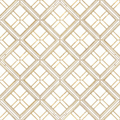 Minimalist Geometric Gold Line Seamless Pattern

