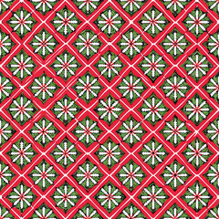 Traditional Nordic Red and White Knitted Christmas Pattern
