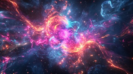 Fototapeta premium Quantum Core Glowing with Intricate Holographic Structure