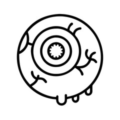 Halloween creepy eyeball vector illustration spooky eye graphic design element
