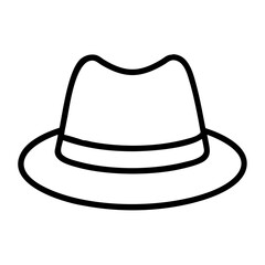 Illustration of a classic fedora hat for men fashion accessory vector graphic