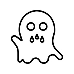 Halloween ghost vector icon spooky phantom silhouette illustration clip art image