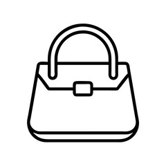 Outline handbag fashion accessory vector drawing stylish purse illustration icon