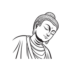  Lovely-buddha-with-flat-design-white-background vector.