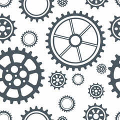 Seamless Gear and Cogwheel Industrial Pattern

