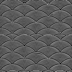 Seamless Japanese Wave Pattern (Seigaiha Style)
