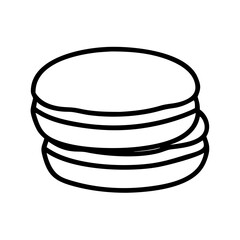 Macaron outline drawing vector illustration of french dessert pastry sweets food