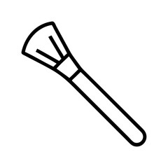 Illustration of a makeup brush for applying powder and blush for beauty products