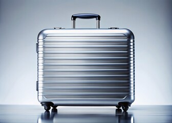 Elegant Silver Suitcase Silhouette, Isolated on White Background - Premium Stock Photo