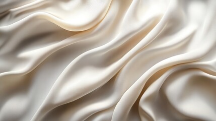Fototapeta premium Elegant smooth silk fabric draping in soft waves creating a luxurious texture suitable for fashion design and interior decor, textile concept