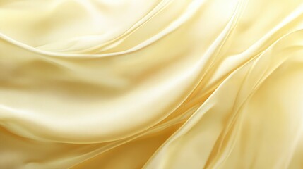 Obraz premium Soft yellow silk fabric draping elegantly with smooth texture and gentle folds creating a luxurious feel for fashion and design projects, textile concept