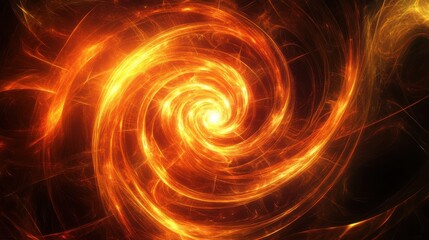 Quantum Core Glowing under Swirling Light Patterns