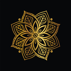  Hand drawn mandala round ornament, Pattern in the form of a mandala. Henna tattoo mandala. Mehndi style. Decorative pattern in oriental style. Coloring book page