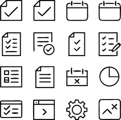 Task and Project Management Icons Vector Art | Workflow, Organization & Teamwork Line Icons