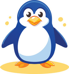 Cute Winter Penguin  – Cartoon Arctic Penguins in Hats, Scarves, and Holiday Outfits for Christmas, Kids Decor, Stickers, and Greeting Cards